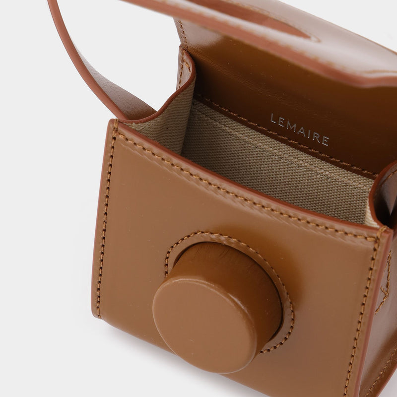 Mini Camera Bag in Brown Leather