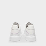 Oversized Sneakers in White Leather