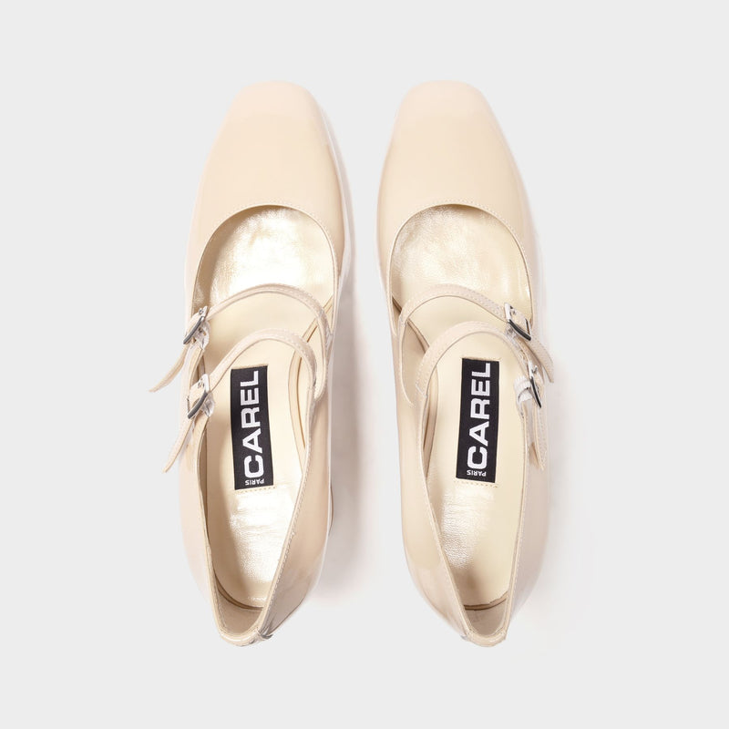 Alice Pumps in Beige Patent Leather