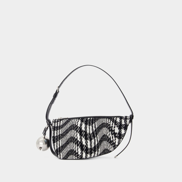 Shield Sling Small Wallet On Chain - Burberry - Cotton - Black