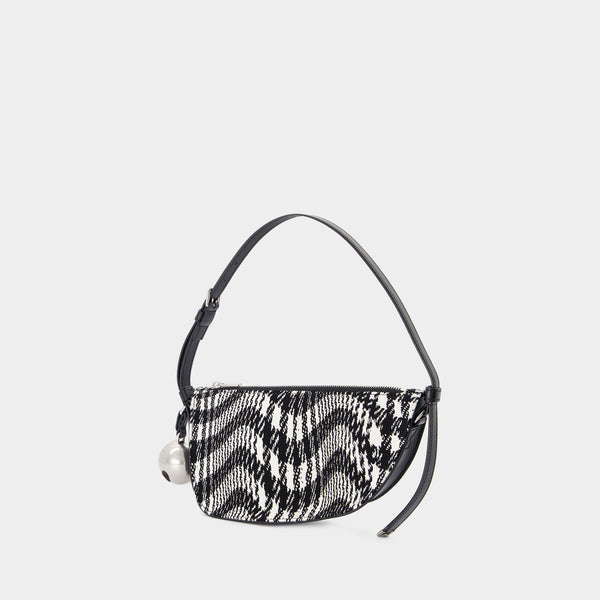 Shield Sling Small Wallet On Chain - Burberry - Cotton - Black