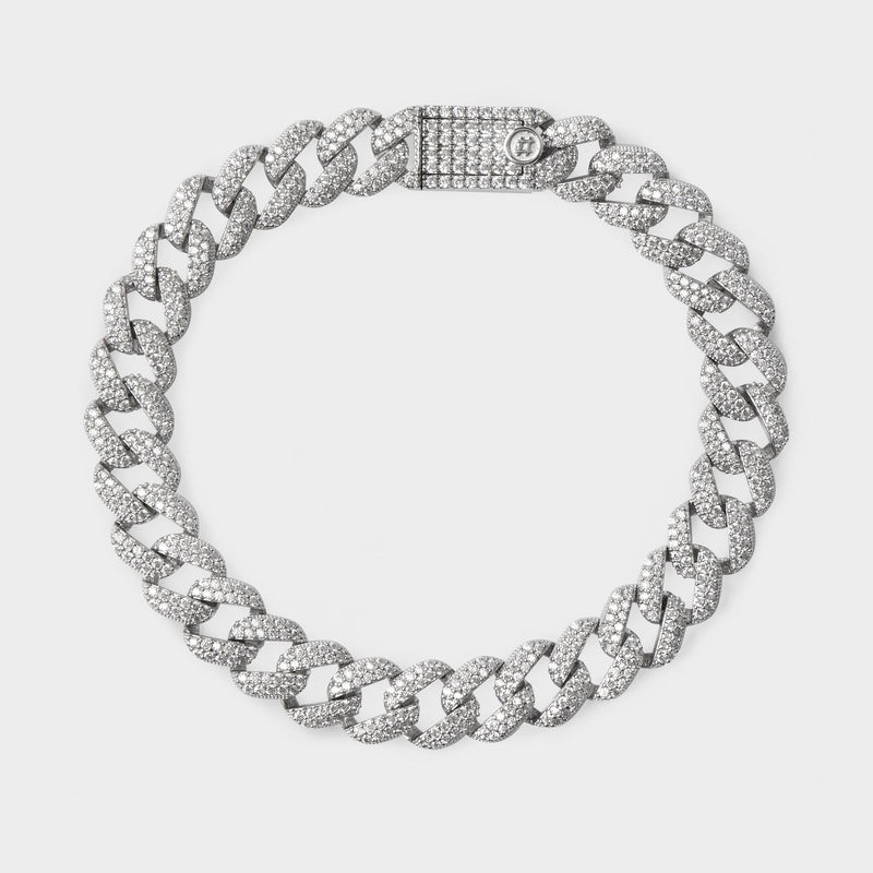 Pave Link Bracelet in Silver