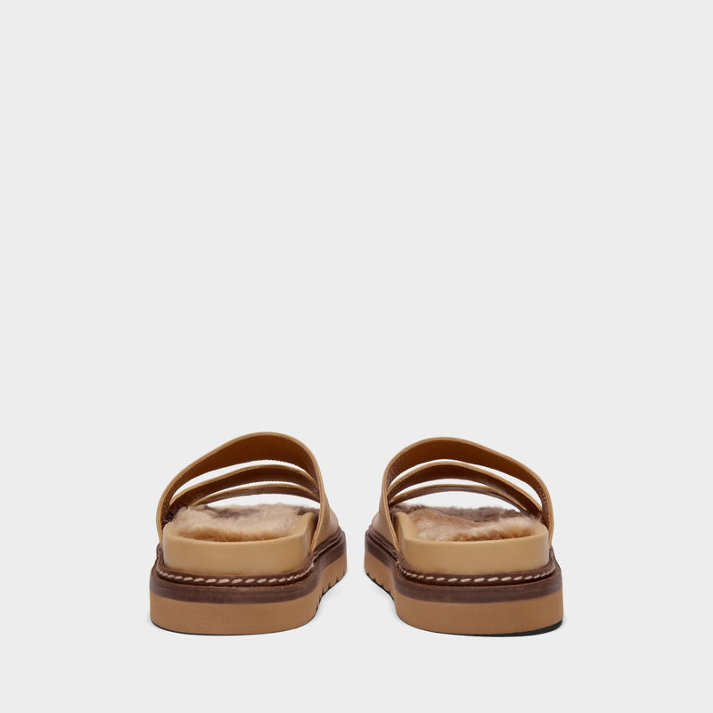 Maggie Sandals in Beige Smooth Leather