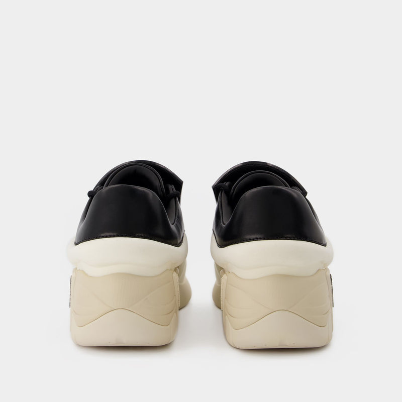 Antei Sneakers in Ivory and Black Leather