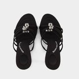 Nala 105 Logo  Sandals - Alexander Wang -  Black - Satin