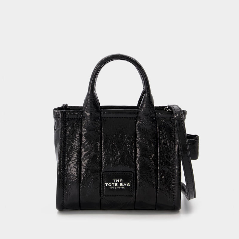 The Micro Tote in Black Leather