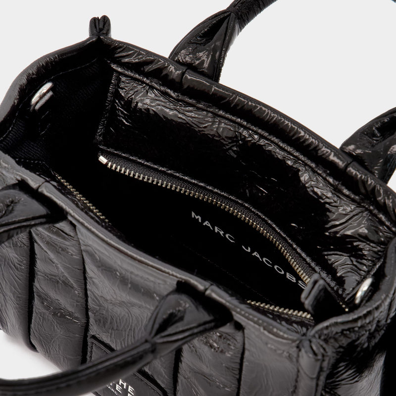 The Micro Tote in Black Leather