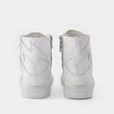 Zv1747 High Flash Smooth Calfs in white leather