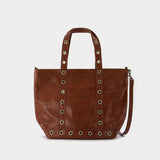 Small Tote Bag in Brown Leather