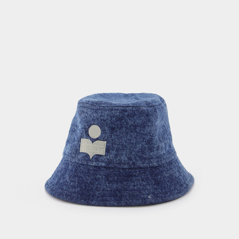 Haley Bucket Hat in Blue Cotton