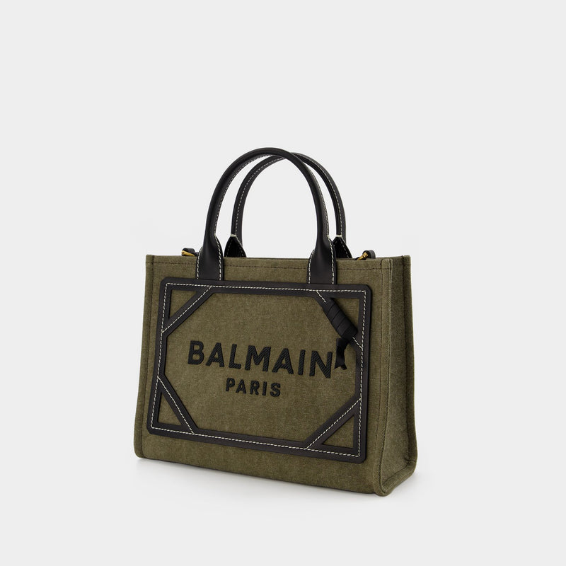 Barmy Shopper Small Tote Bag - Balmain - Khaki/Black - Canva