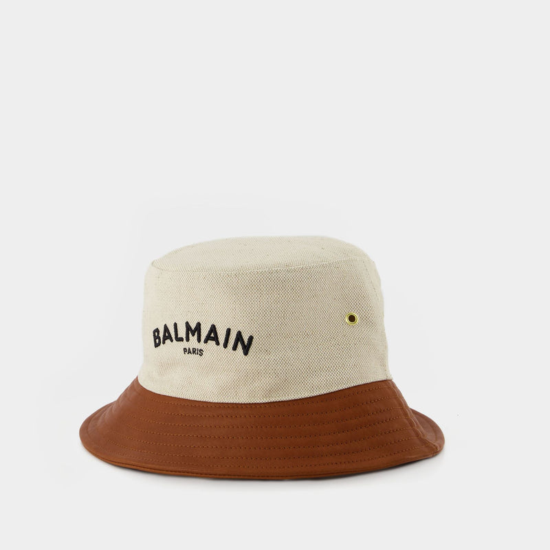 Logo Hat - Balmain - Stone/Brown - Canva