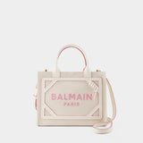 B-Army Small Tote Bag - Balmain - Cream/Pink - Canva