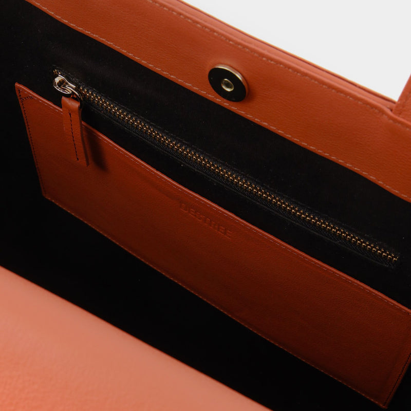 Sol Tote Bag in Orange Leather