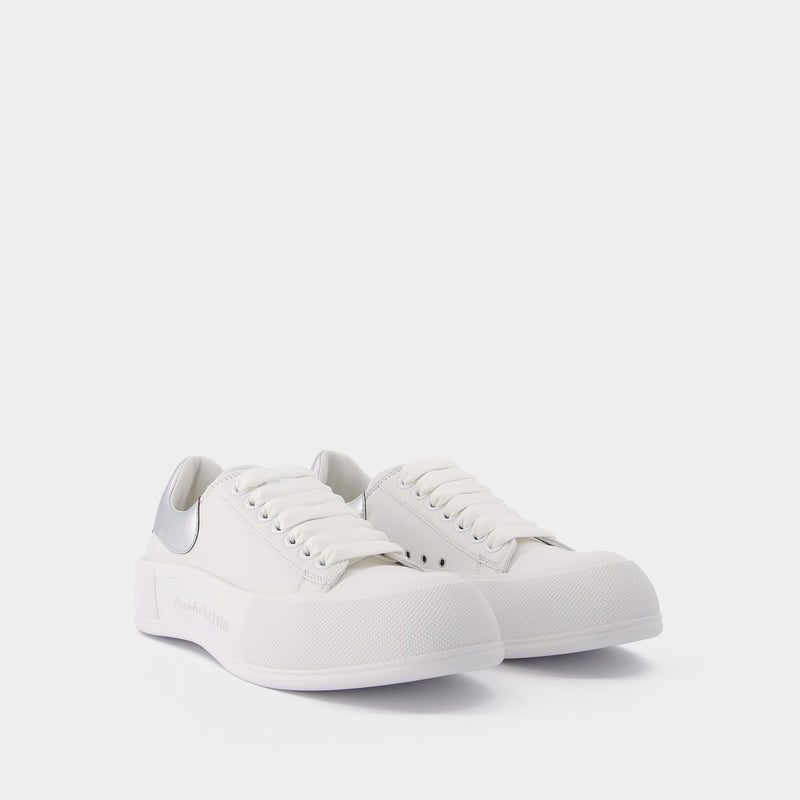Deck Sneaker in White Leather