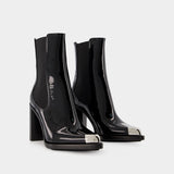 Boots in Black/Silver Leather