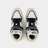 High-Top ADC Sneakers in White and Black Leather