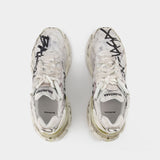 Runner Graffiti Sneakers - Balenciaga - White/Black