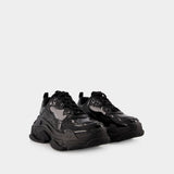 Triple S Rubber Sneakers - Balenciaga -  Black - Vegan Leather