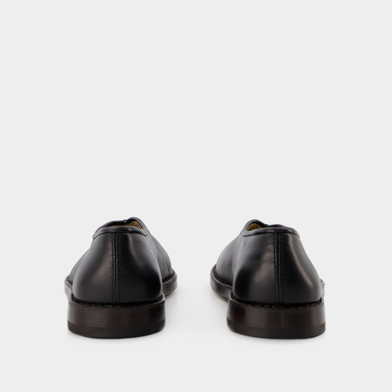 Flat Piped Shoes - Lemaire - Black - Leather