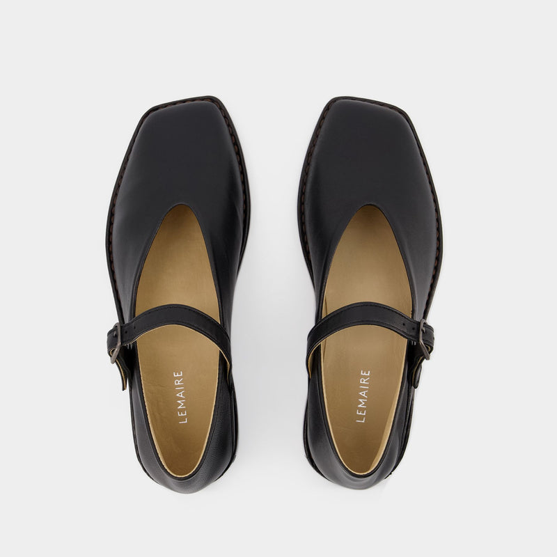 Ballerinas - Lemaire - Black - Leather