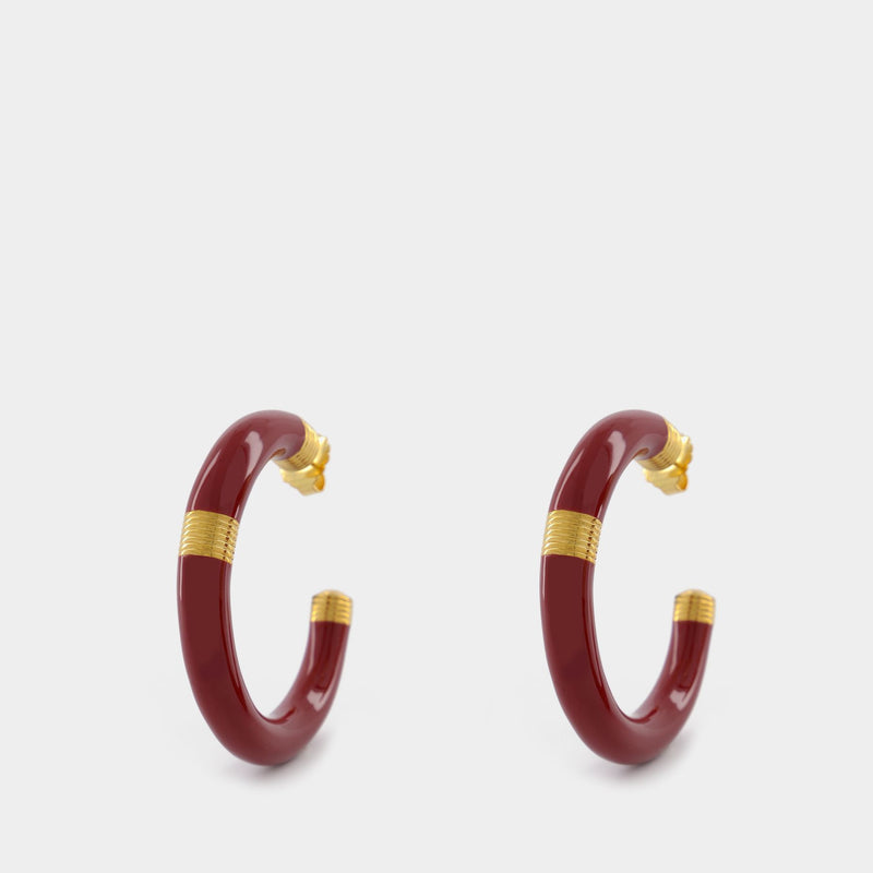 Katt Earrings in Red Resin/Gold