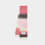 Gradiant Fringed Scarf in Mixed Materials/Pink