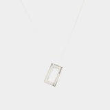 4G Necklace in polished Silver with Diamonds