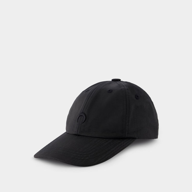 Embroidered Moire Cap - Recycled - Black
