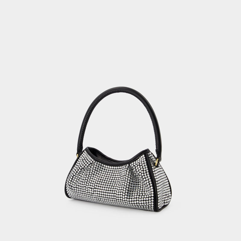 Small Dimple Handbag - Elleme - Silver/Black - Strass