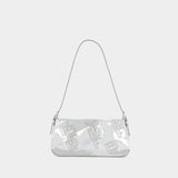 Dulce Silver Stud Bag in Silver Leather