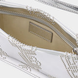 Dulce Silver Stud Bag in Silver Leather