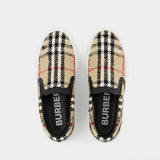 Lf Tnr Curt Check 5 Sneakers - Burberry - Beige - Cotton