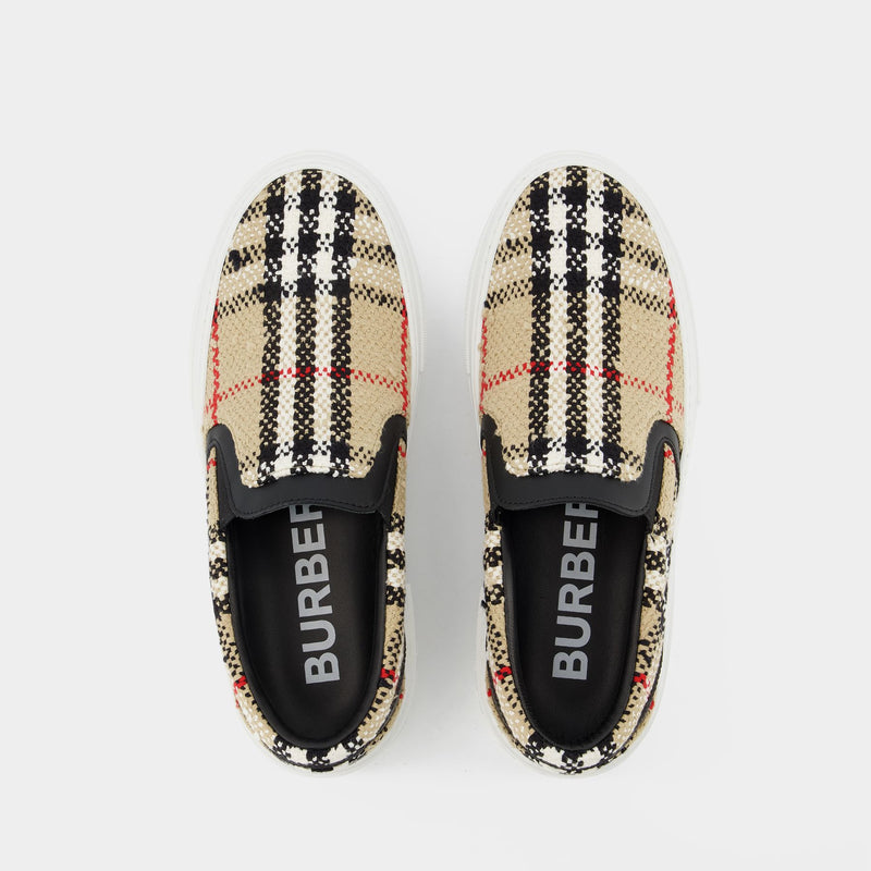 Lf Tnr Curt Check 5 Sneakers - Burberry - Beige - Cotton