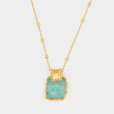 Amazonite Lena Charm Necklace in Gold