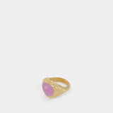 Purple Quartz Heart Ring in Gold