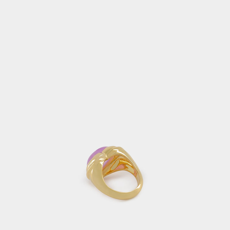 Purple Quartz Heart Ring in Gold