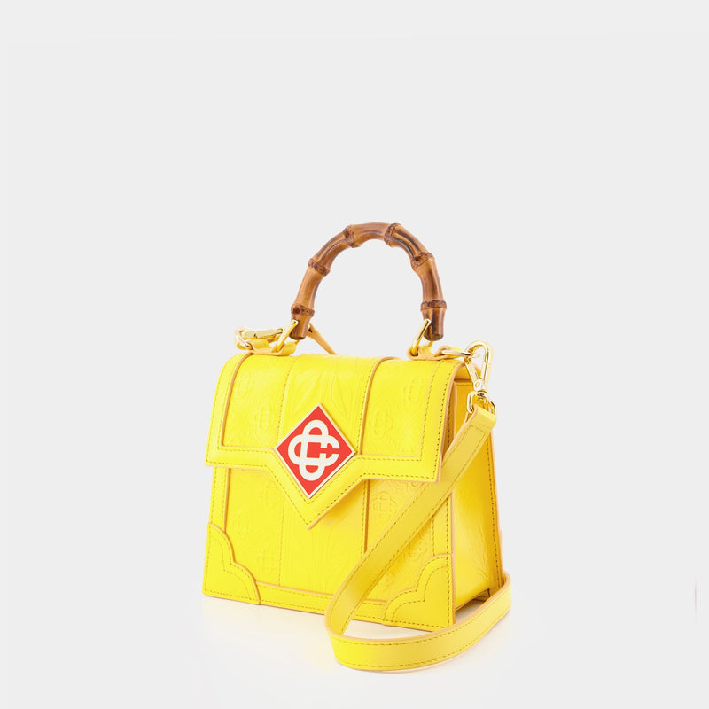 Embossé Mini Jeanne Handbag - Casablanca - Yellow - Leather
