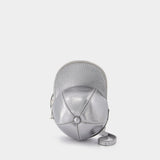 Nano Cap Bag in Silver Leather