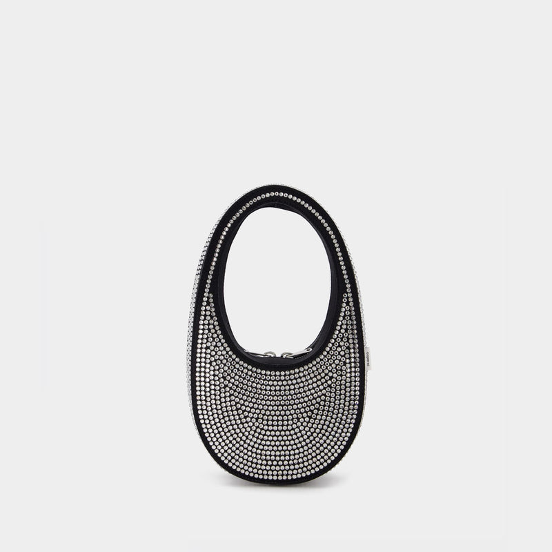 Mini Swipe  Handbag - Coperni - Black Crystal - Strass
