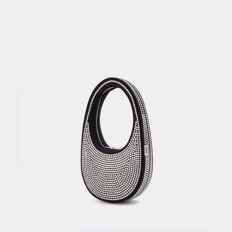 Mini Swipe  Handbag - Coperni - Black Crystal - Strass