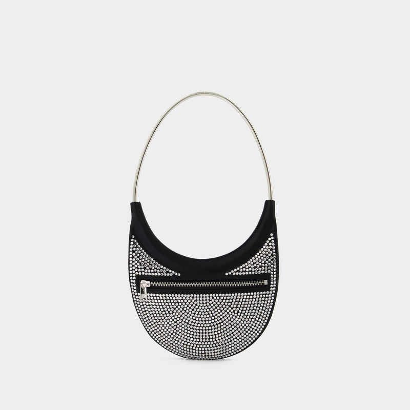 Ring Swipe Crystal Embroidered Handbag - Coperni - Black - Strass