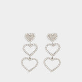 Three Hearts Earring - Alessandra Rich - Silver - Brass