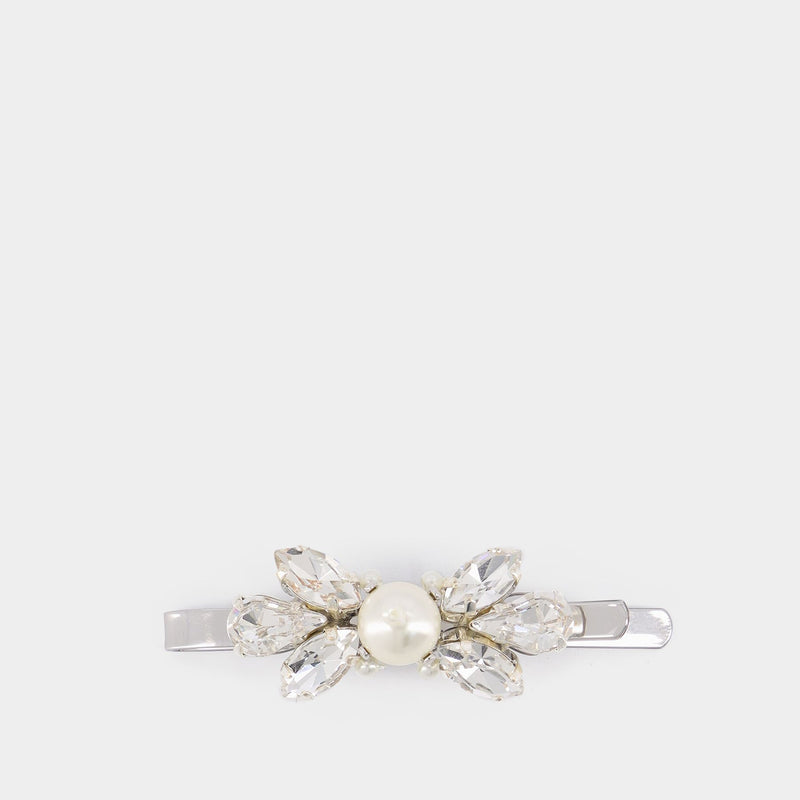 Mini Hair Clip in Crystal/Pearl