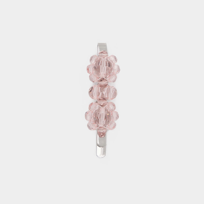 Mini Flower Hair Clip - Simone Rocha - Pink - Strass