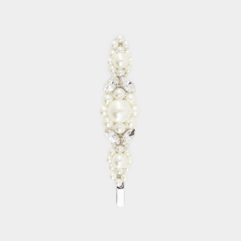 Large Flower  Hair Accessorie - Simone Rocha - Pearl/Crystal - Strass