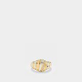 Gaufrette Bico Ob Signet Ring in Yellow Gold