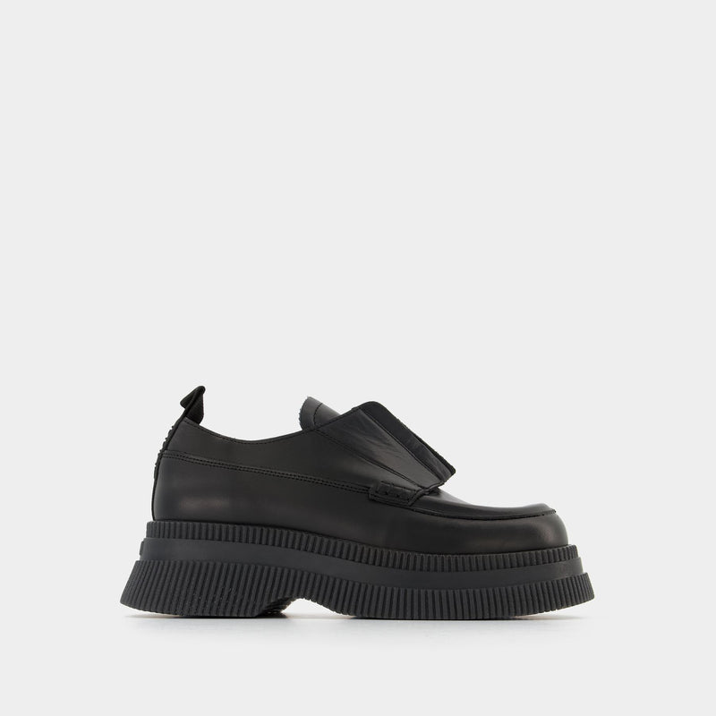 Wallaby Zip Creepers - Ganni -  Black - Leather