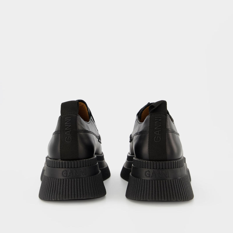 Wallaby Zip Creepers - Ganni -  Black - Leather
