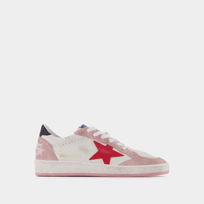 Ball Star Sneakers in White Leather